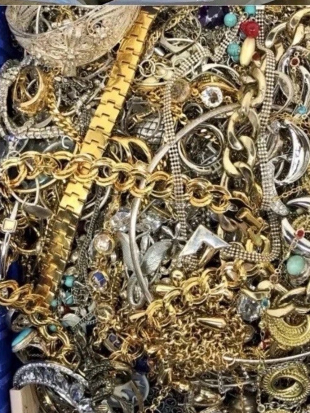 3 lb Tangled Jewelry Lot | Unsearched Mystery Treasure Hunt Reseller Gold Silver - Picture 8 of 16
